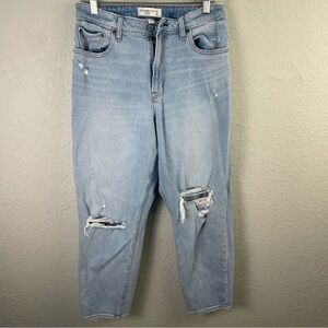 Abercrombie & Fitch Curve Love The Mom High Rise Jeans Size: 29 Distressed